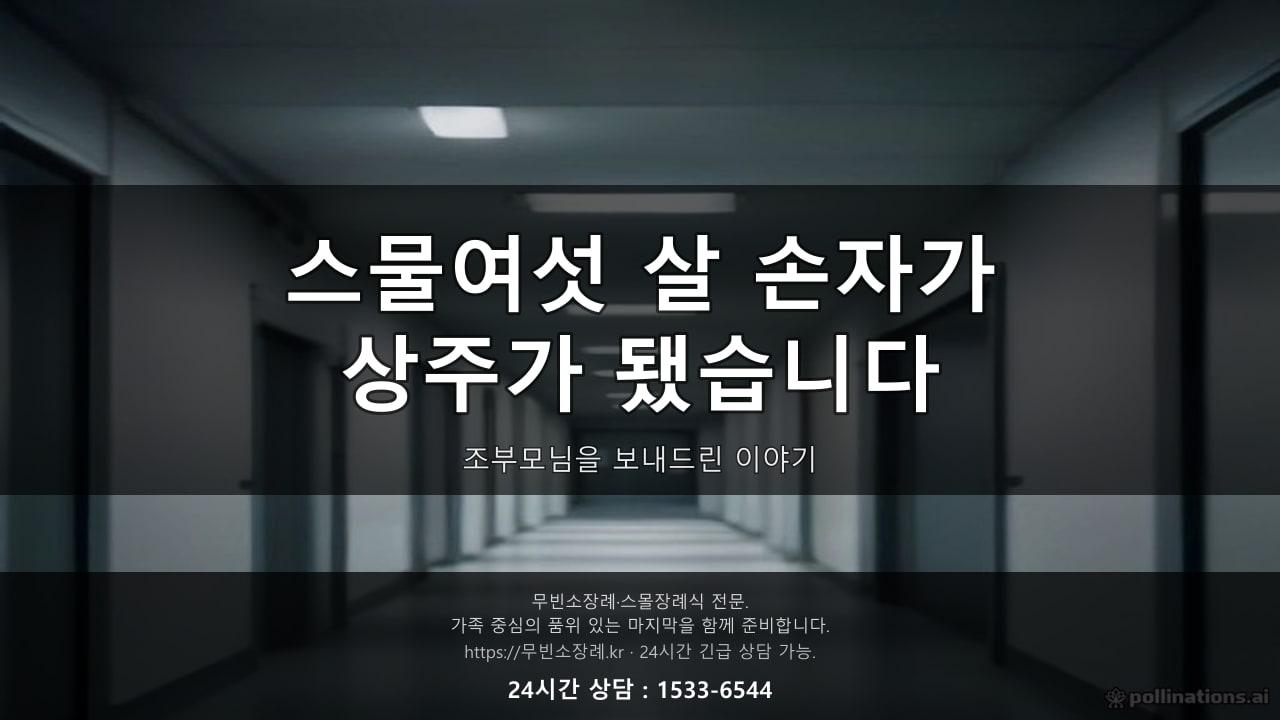 "저 혼자 해도 되는 건가요?" 새벽 1시, 스물여섯 살 손자가 상주가 된 밤