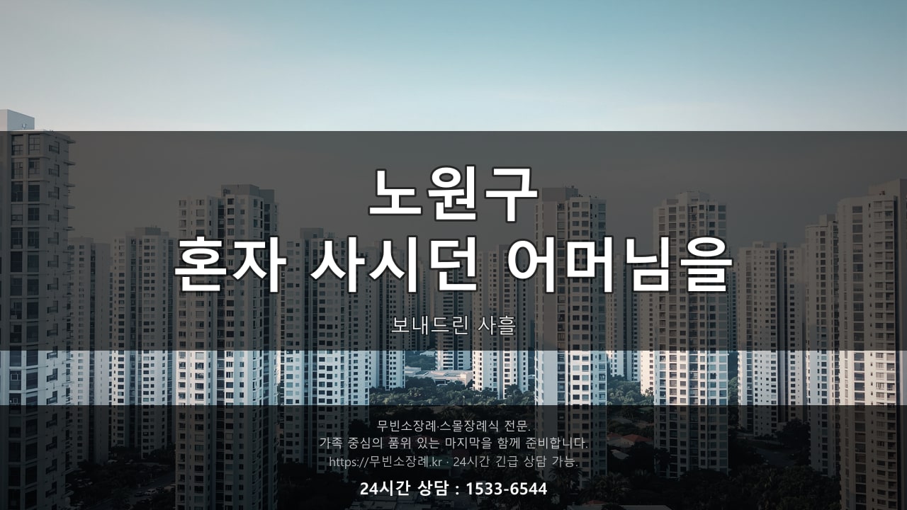 노원구, 혼자 사시던 어머님을 보내드린 사흘