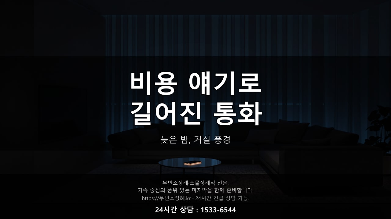 비용 얘기로 길어진 통화, 늦은 밤 거실 풍경