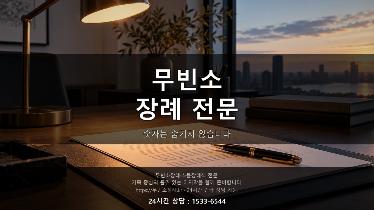 저녁 무렵 스탠드 조명 아래 놓인 계약서와 펜